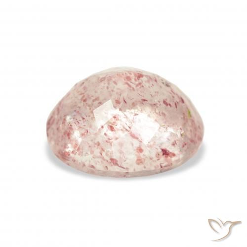 Quartz fraise Rose clair naturelle ovale, 3.86 ct, Transparent