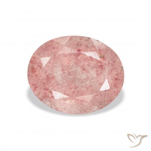 3.48ct Naturel Rose clair Quartz fraise, ovale, Transparent