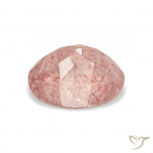 Quartz fraise Rose clair naturelle ovale, 3.48 ct, Transparent