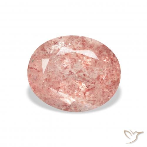 3.74ct Naturel Rose clair Quartz Fraise, ovale, Transparent