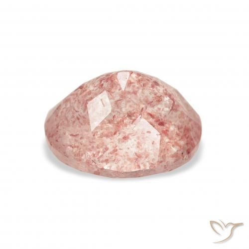 Quartz fraise Rose clair naturelle ovale, 3.74 ct, Transparent
