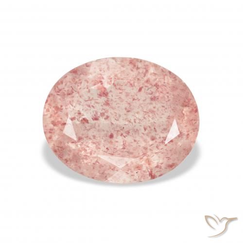 3.19ct Naturel Rose clair Quartz fraise, ovale, Transparent