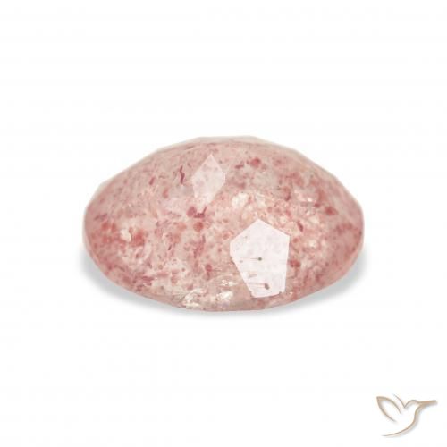 Quartz fraise Rose clair naturelle ovale, 3.19 ct, Transparent