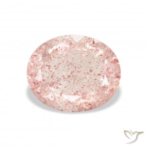 3.34ct Naturel Rose clair Quartz Fraise, ovale, Transparent