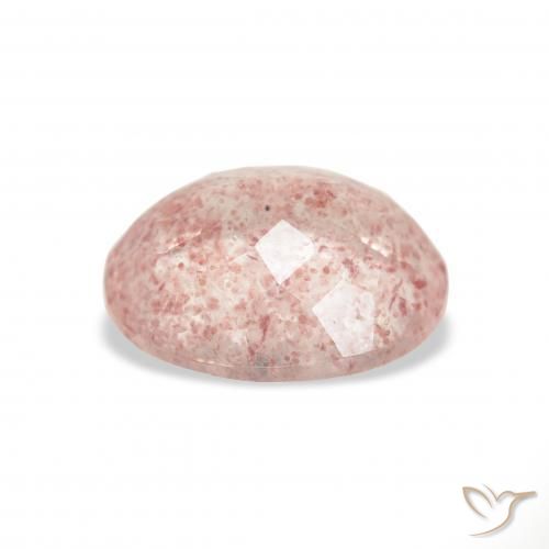 Quartz fraise Rose clair naturelle ovale, 3.34 ct, Transparent