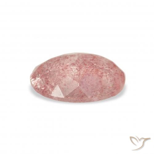 Quartz Fraise Rose clair naturelle ovale, 2.48 ct, Transparent