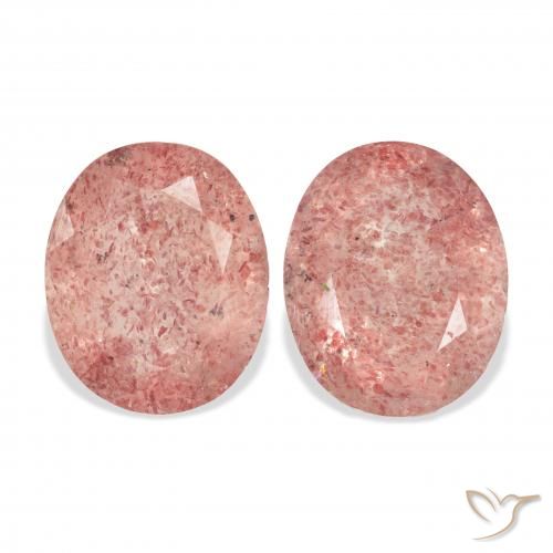 6.43ctw Naturel Orange rose Quartz fraise, ovale, Transparent