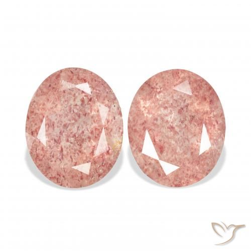 6.45ctw Naturel Rose moyen Quartz fraise, ovale, Transparent
