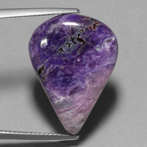 Sugilite multicolore naturelle en forme de poire, 18,38 ct, opaque
