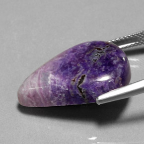 Sugilite multicolore naturelle en forme de poire, 18,38 ct, opaque