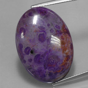 Sugilite multicolore naturelle coupe ovale, 21,13 ct, opaque