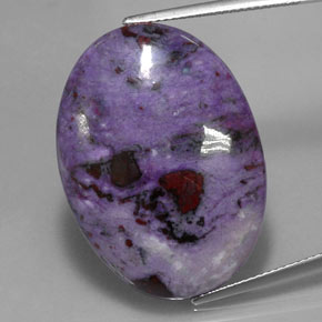 Sugilite multicolore naturelle coupe ovale, 29,30 ct, opaque