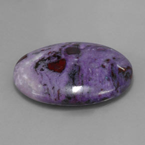 Sugilite multicolore naturelle coupe ovale, 29,30 ct, opaque