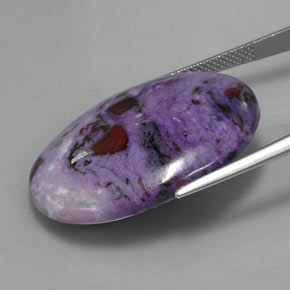 Sugilite multicolore naturelle coupe ovale, 29,30 ct, opaque