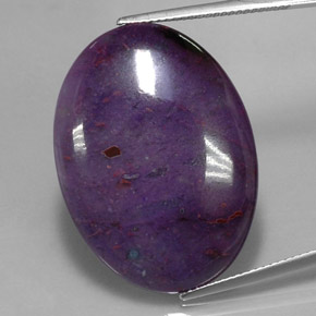 Sugilite multicolore naturelle coupe ovale, 25,71 ct, opaque