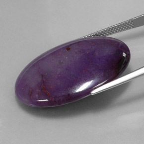 Sugilite multicolore naturelle coupe ovale, 25,71 ct, opaque