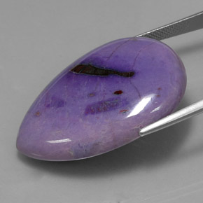 Sugilite multicolore naturelle en forme de poire, 52,37 ct, opaque