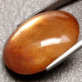 Pierre de soleil marron naturelle coupe ovale, 56,10 ct, opaque