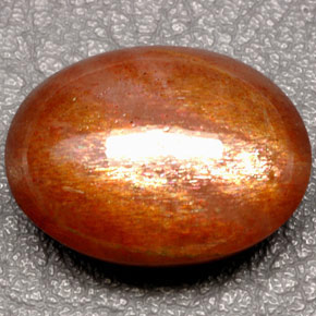 Pierre de soleil marron naturelle coupe ovale, 49,49 ct, opaque