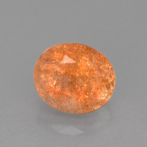 Pierre de soleil orange naturelle transparent, 1,86 ct, transparent / translucide