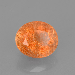 Pierre de soleil orange naturelle transparent, 1,86 ct, transparent / translucide