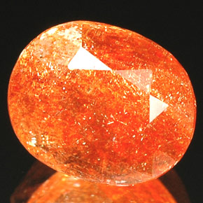 Pierre de soleil orange naturelle transparent, 1,81 ct, transparent / translucide