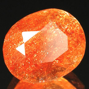 Pierre de soleil orange naturelle transparent, 1,81 ct, transparent / translucide