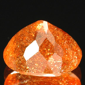 Pierre de soleil orange naturelle transparent, 1,81 ct, transparent / translucide
