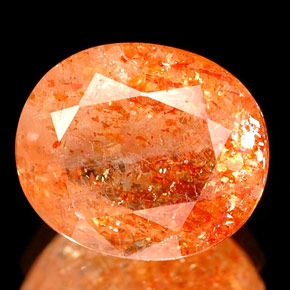 Pierre de soleil orange naturelle transparent, 2,68 ct, transparent / translucide