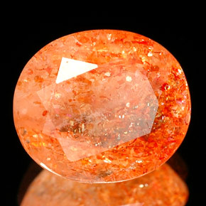 Pierre de soleil orange naturelle transparent, 2,68 ct, transparent / translucide
