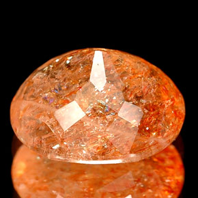Pierre de soleil orange naturelle transparent, 2,68 ct, transparent / translucide