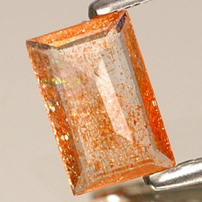 Pierre de soleil orange naturelle transparent, 0,30 ct, transparent / translucide