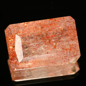 Pierre de soleil orange naturelle transparent, 7,73 ct, transparent / translucide