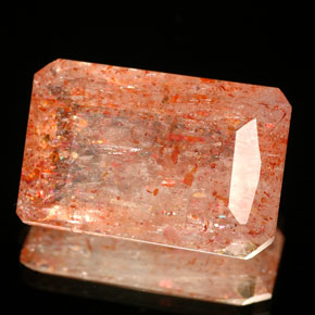 Pierre de soleil orange naturelle transparent, 7,73 ct, transparent / translucide