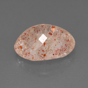 Pierre de soleil orange naturelle transparent, 3,87 ct, transparent / translucide
