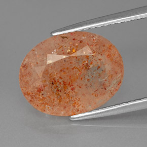 Pierre de soleil orange naturelle transparent, 4,70 ct, transparent / translucide