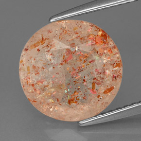 Pierre de soleil orange naturelle transparent, 3,46 ct, transparent / translucide
