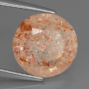 Pierre de soleil orange naturelle transparent, 3,46 ct, transparent / translucide