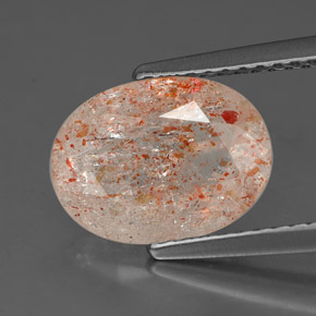 Pierre de soleil orange naturelle transparent, 2,27 ct, transparent / translucide