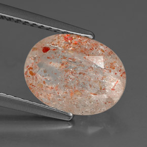 Pierre de soleil orange naturelle transparent, 2,27 ct, transparent / translucide