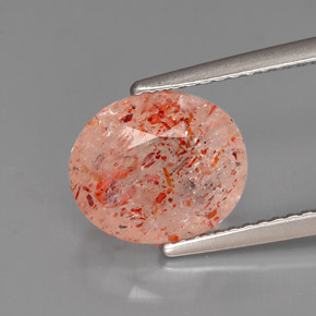 Pierre de soleil orange naturelle transparent, 2,66 ct, transparent / translucide