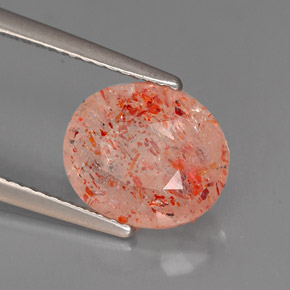 Pierre de soleil orange naturelle transparent, 2,66 ct, transparent / translucide