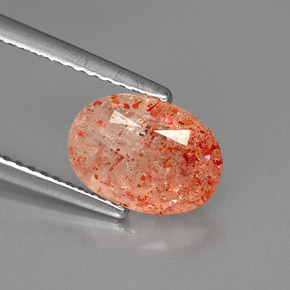 Pierre de soleil orange naturelle transparent, 1,75 ct, transparent / translucide