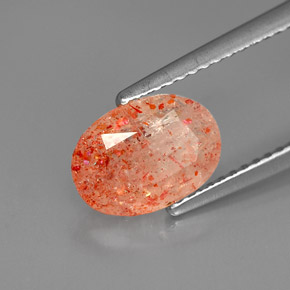 Pierre de soleil orange naturelle transparent, 1,75 ct, transparent / translucide
