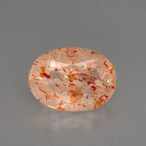Pierre de soleil orange naturelle transparent, 1,31 ct, transparent / translucide
