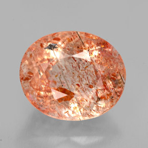 Pierre de soleil orange naturelle transparent, 5,73 ct, transparent / translucide