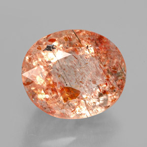 Pierre de soleil orange naturelle transparent, 5,73 ct, transparent / translucide