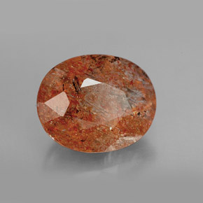 Pierre de soleil orange naturelle transparent, 4,86 ct, transparent / translucide