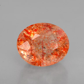 Pierre de soleil orange naturelle transparent, 1,83 ct, transparent / translucide