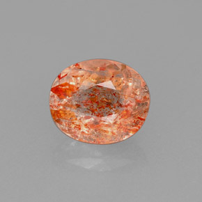 Pierre de soleil orange naturelle transparent, 1,58 ct, transparent / translucide